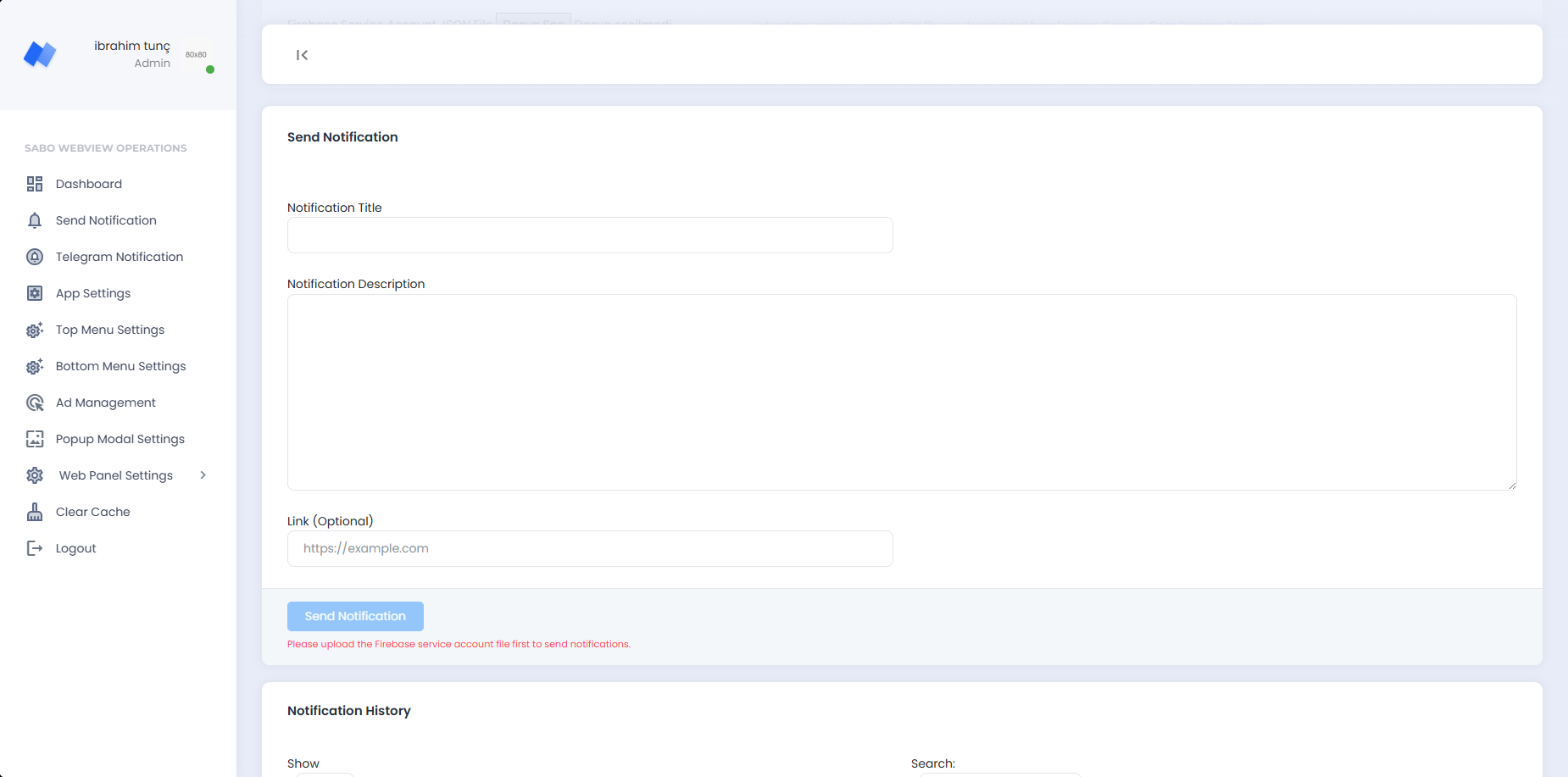 App Notification Sending